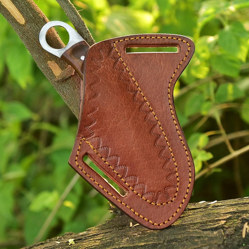 FH TRADERS Fixed Blade Hunting Forged Tracker Knife - 8 Inches Carbon Steel Razor Sharp Blade Full Tang Bushcraft Knives with Premium Leather Belt Sheath. Used For Hunting Outdoor Camping, Hiking, Skining Knife. - Image 4